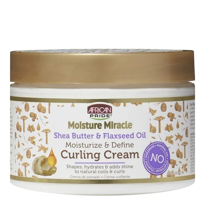 African Pride Moisture Miracle Shea Butter & Flaxseed Oil Curling Cream 12oz
